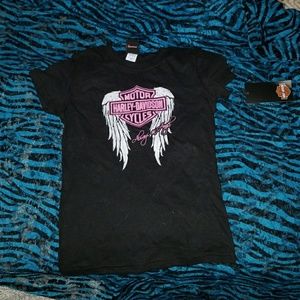 Harley Davidson "Always An Angel" girls logo shirt